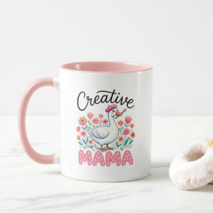 Mug Maman oie créative et mignonne en lettrage artisti