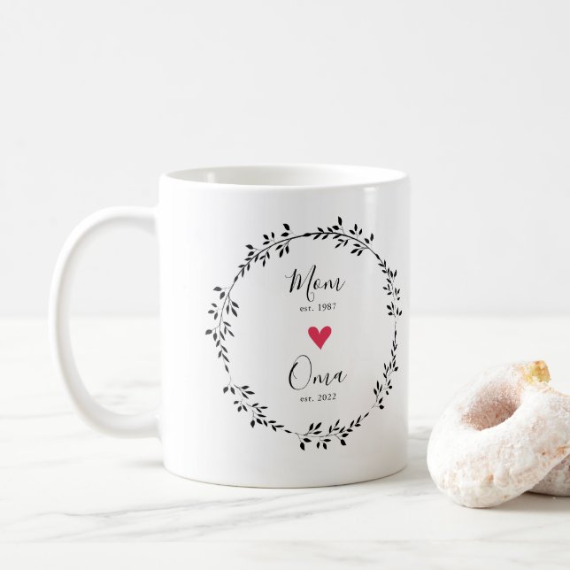 Mug Maman | Oma Année Est. Cœur (Avec donut)