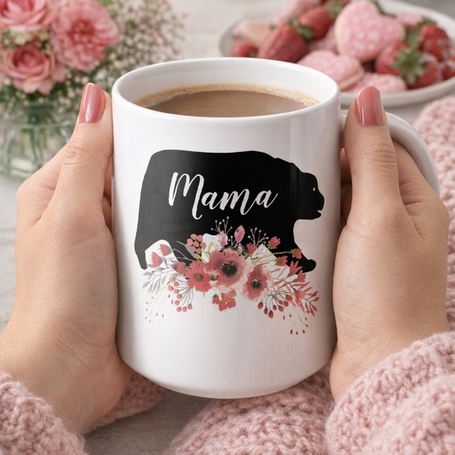 Mug Maman Ours avec des Fleurs (Créateur téléchargé)