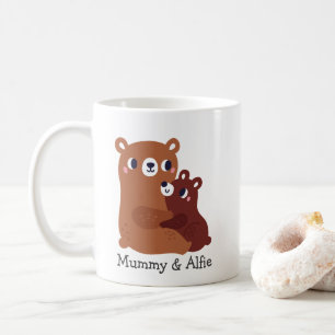 Mug Maman & Ours de bébé, Famille jumelée personnalisé