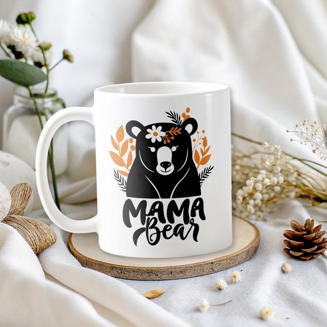 Mug Maman Ours Élégant Fleurs Maman (Créateur téléchargé)