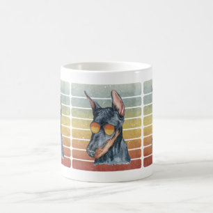Mug Maman Papa Doberman Coucher de Soleil Rétro Vintag