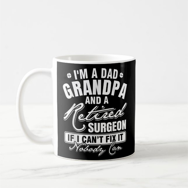 Mug Maman Papa grand-père et un chirurgien à la retrai (Gauche)