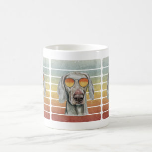 Mug Maman Papa Weimaraner Rétro Vintage Coucher de Sol