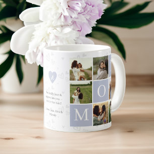 Mug Maman Photo Carré Gird Monogramme & Personnalisé