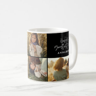Mug Maman Photo collage girly noir moderne mères jour