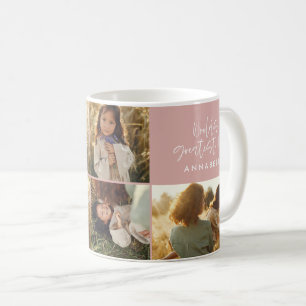 Mug Maman Photo collage girly rose moderne mères jour