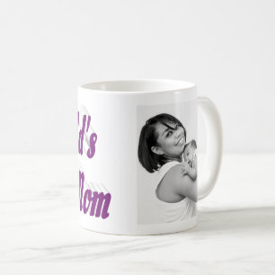 Mug Maman Photo typographie violette Fête des mères