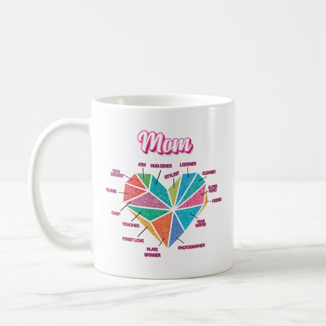 Mug Maman Pie Heart Tous les titres de maman (Gauche)