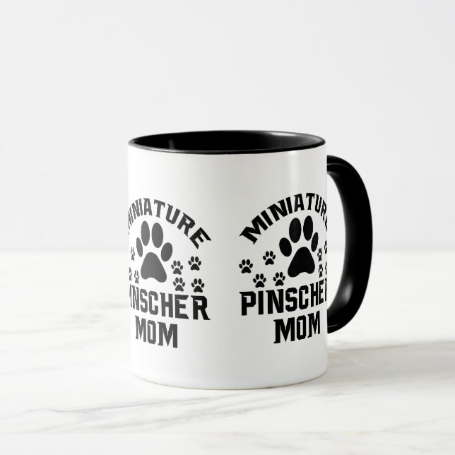 Mug Maman Pinscher Nain Amoureuse des Chiens Empreinte (Devant droit)