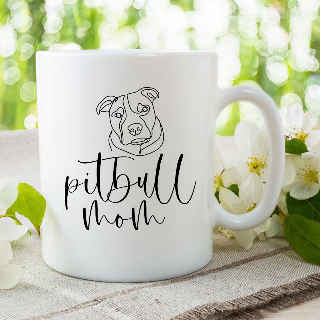 Mug Maman Pitbull Minimaliste (Créateur téléchargé)