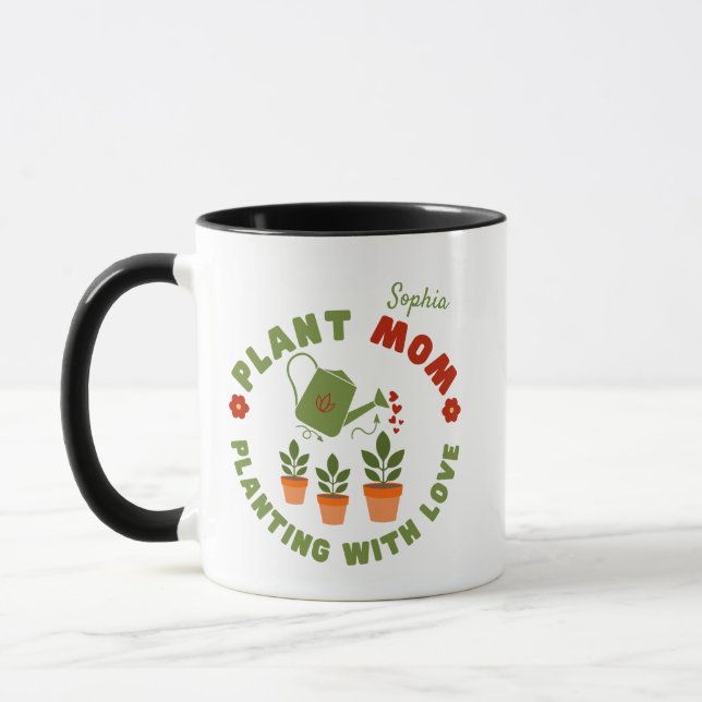 Mug Maman plante Planter Avec Amour Personnalisé (Gauche)