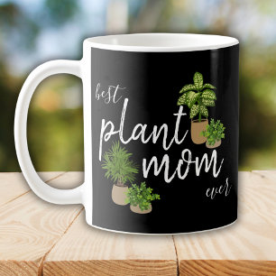 Mug Maman Plante Serre Plantes Vertes Botanique Noir