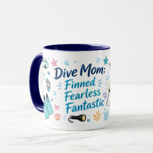 Mug Maman Plongeuse Qui Fait des Vagues