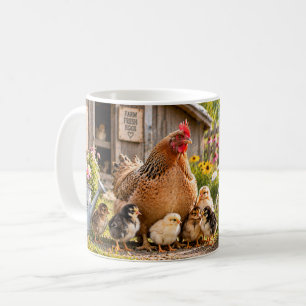 Mug Maman Poule Drôle Design Poule et Poussin