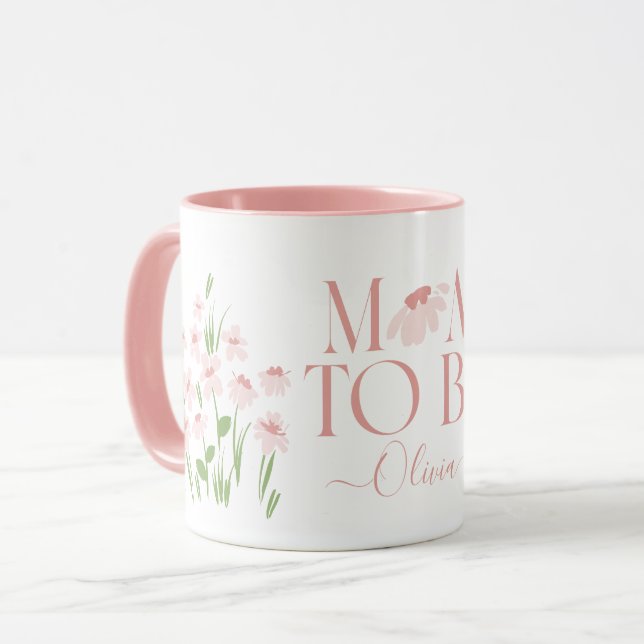 Mug Maman pour être marguerite baby shower floral nouv (Devant gauche)