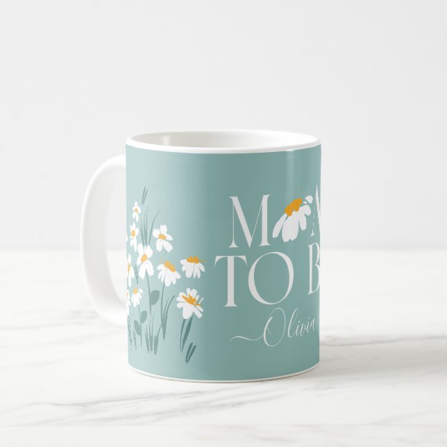 Mug Maman pour être marguerite baby shower floral nouv (Devant gauche)