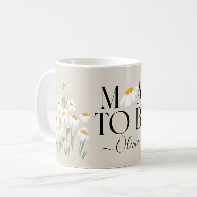 Mug Maman pour être marguerite baby shower floral nouv (Devant gauche)