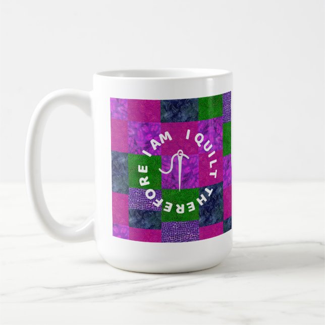 Mug Maman quilteuse grand-mère patchwork de tissu de q (Gauche)