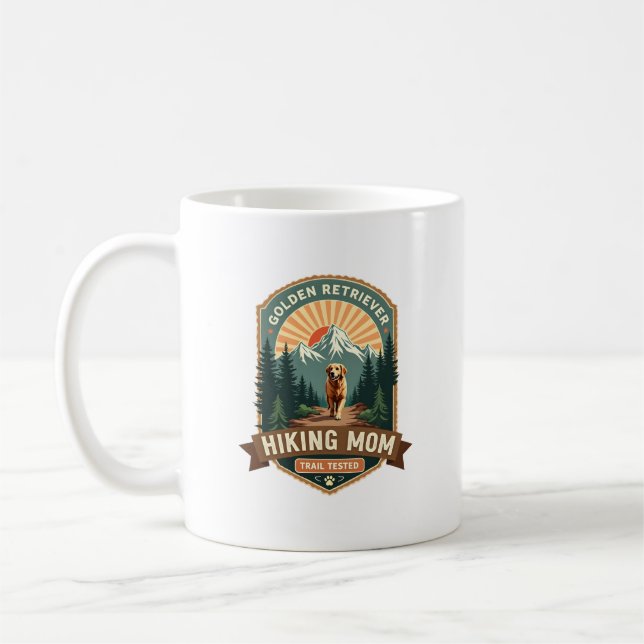 Mug Maman Randonneuse Golden Retriever Vintage Testée  (Gauche)