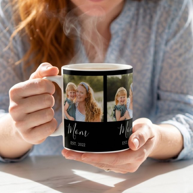 Mug Maman Script Établi Noir 3 Photo (Créateur téléchargé)