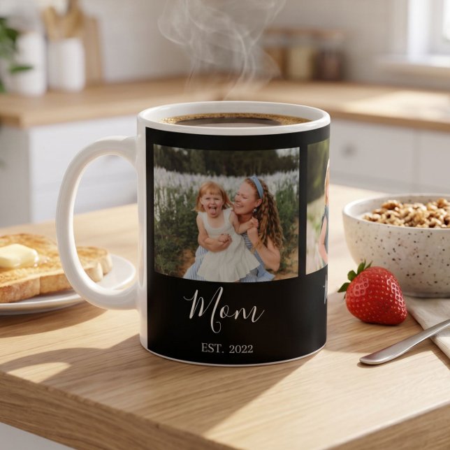 Mug Maman Script Établi Noir 3 Photo (Créateur téléchargé)