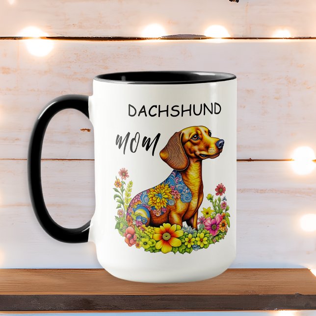 Mug Maman teckel en intelligence artificielle de dessi (Créateur téléchargé)