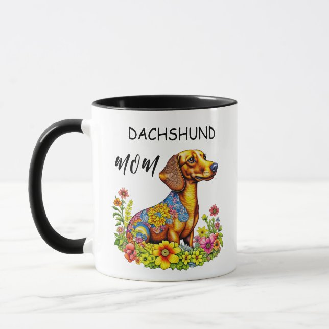 Mug Maman teckel en intelligence artificielle de dessi (Gauche)