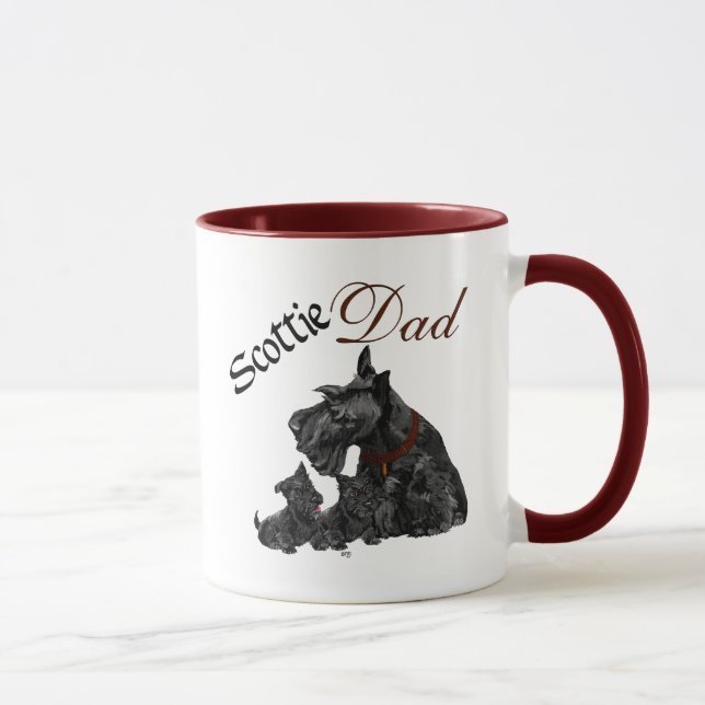 Mug Maman Terrier Écossais et ses chiots pour la fête  (Droite)