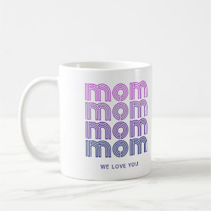 Mug Maman Texte de style Disco rose et violet
