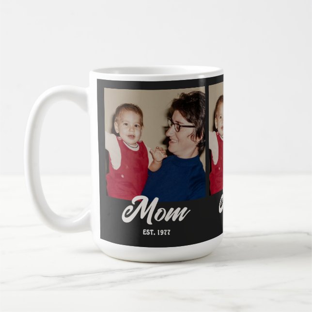 Mug Maman Texte Établi Noir 3 Photo (Gauche)