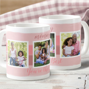 Mug Maman, tu es la meilleure - 3 photos rose coup de