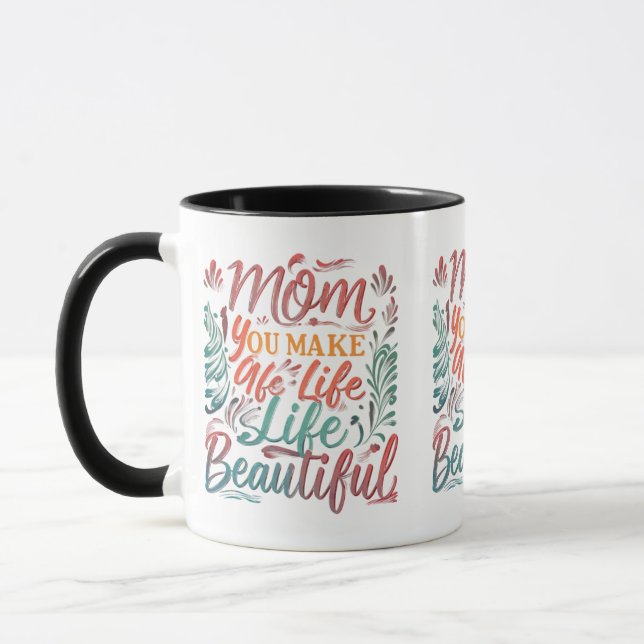 Mug Maman, tu fais la vie belle - 11 oz Conception de  (Gauche)