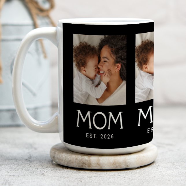 Mug Maman Typographie établie Noir 3 Photo (Créateur téléchargé)
