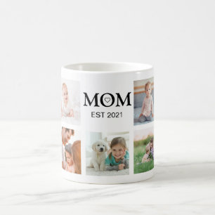 Mug Maman Typographie Famille Photo Collage