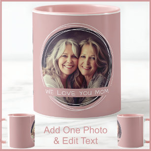Mug Maman Un Photo & Texte Dusty Rose Rose C91 Deux To