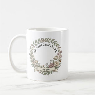 Mug Maman Végétale Esthétique Couronne de Fleurs Aquar