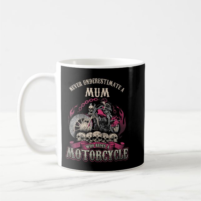 Mug Maman Vélo Vélo Femme de poussins ne jamais sous-e (Gauche)