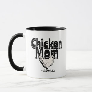 Mug Maman Vintage de poulet noir et blanc