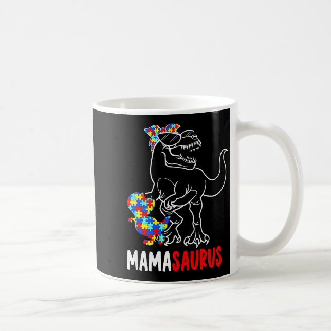 Mug Mamasaurus T Rex Dinosaure Autisme Sensibilisation (Droite)