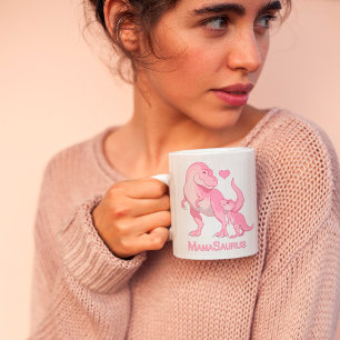Mug MamaSaurus T-Rex et bébé fille Dinosaures