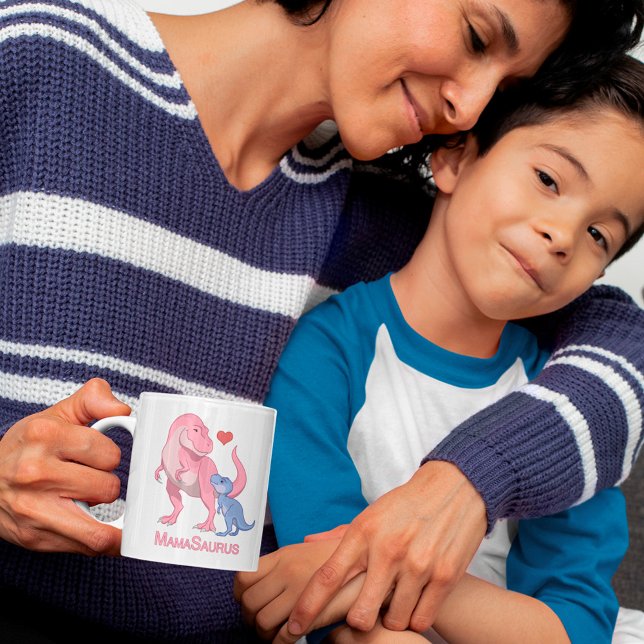 Mug MamaSaurus T-Rex et bébé garçon Dinosaures (Créateur téléchargé)