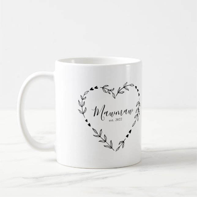 Mug Mamie Année Établi. (Gauche)
