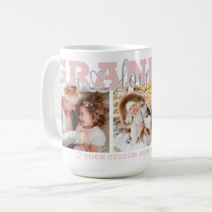 Mug MAMIE Je t'aime 3 Photos Rose