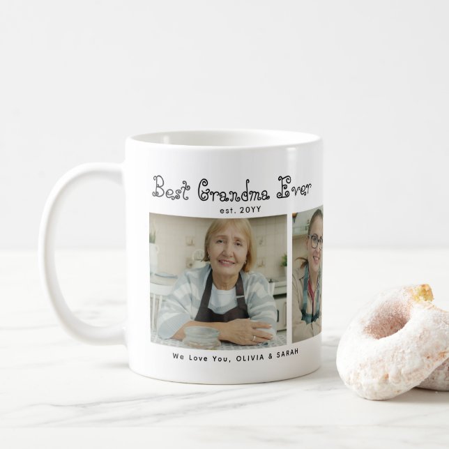 Mug Mamie la plus adorable qui existe 3 Collage de pho (Avec donut)