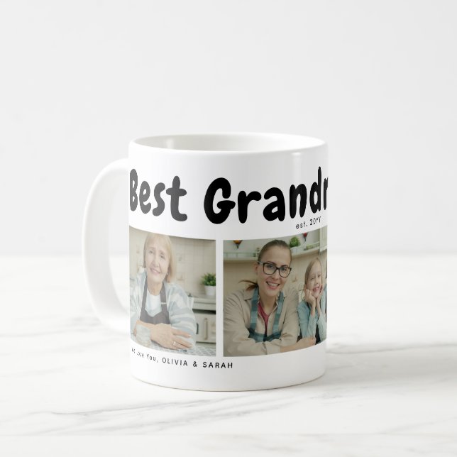 Mug Mamie la plus adorable qui existe 3 Collage de pho (Devant gauche)
