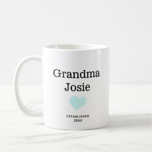 Mug Mamie personnalisée, Nouveau bébé coeur bleu Photo