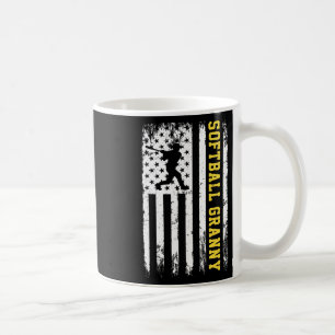 Mug Mamie Softball Drapeau Américain Vintage Usa