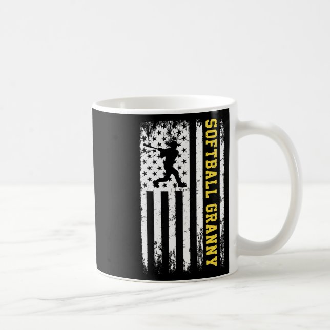 Mug Mamie Softball Drapeau Américain Vintage Usa  (Droite)