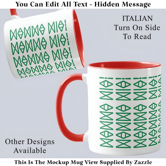 Mug Mamma Mia ! Message Caché Italien 150G Citation Dr (Créateur téléchargé)